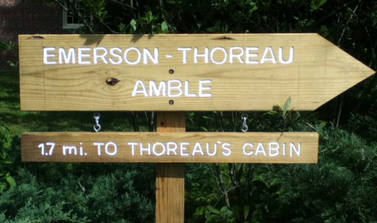 Emerson-Thoreau Amble trailhead sign